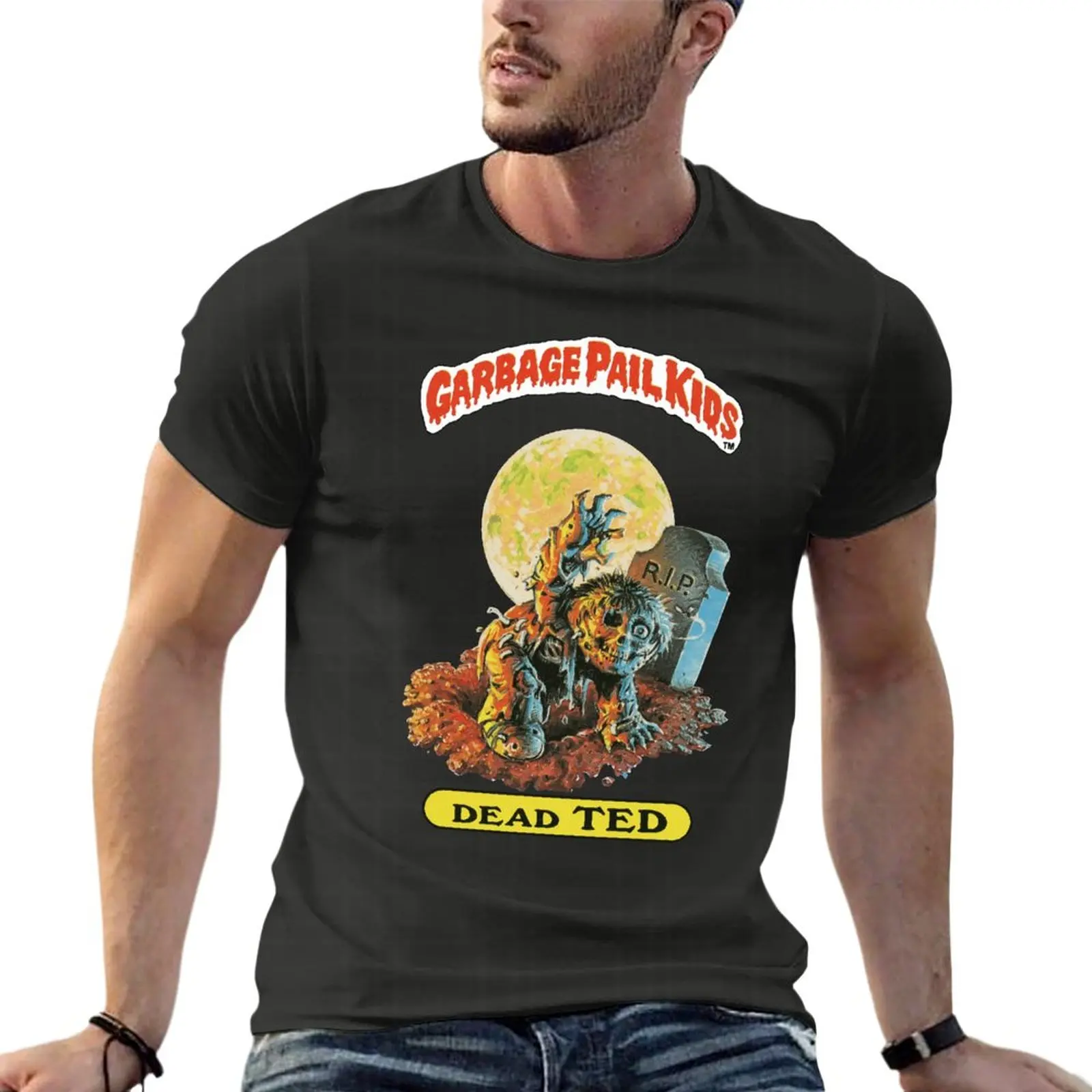 Streetwear Brand Tees - 男性用の特大のゴミ箱Tシャツ,綿100% のストリートウェア,大きなトップ,子供用のブランドの服,80年代のリック